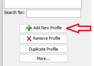 The Add New Profile control.